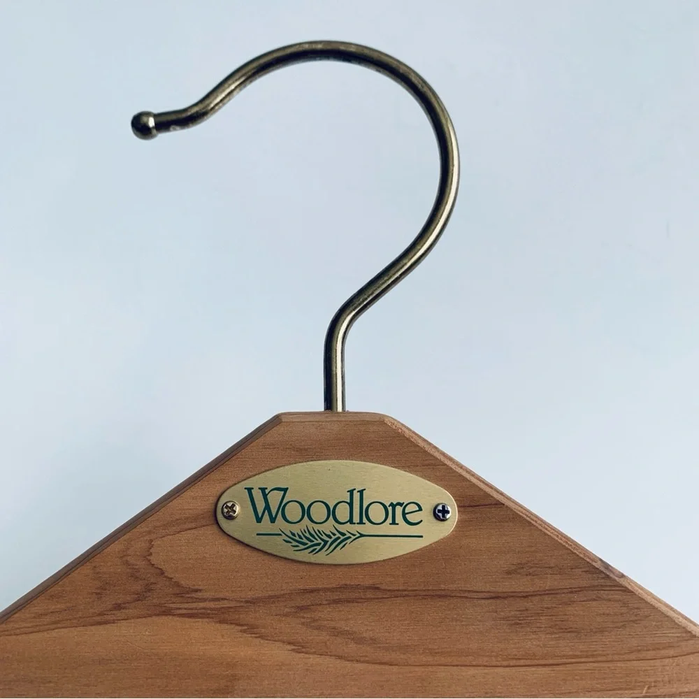 WOODLORE Wooden Cedar Tie and Belt Hanger Closet Organizer Brass Hooks and Pegs